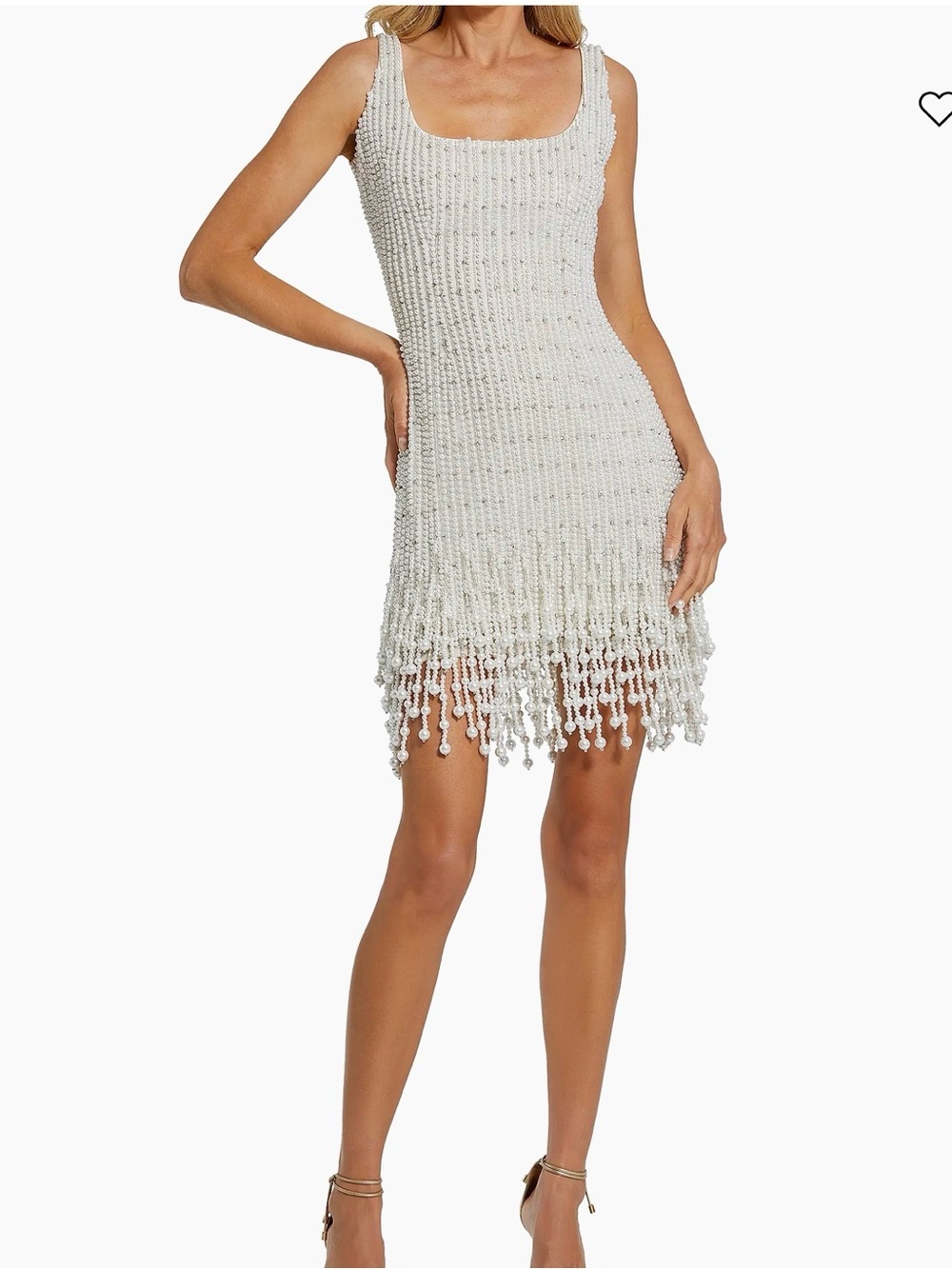 Mac Duggal Imitation Pearl-Embellished
Beaded Minidress, Size 0